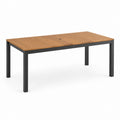 Tavolo da giardino rettangolare marrone e nero in legno massello di acacia e alluminio 180 x 90 x 75 cm