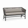 Divanetto da giardino 2 posti grigio con struttura in alluminio e corde in polipropilene 130 x 70 x 78 cm