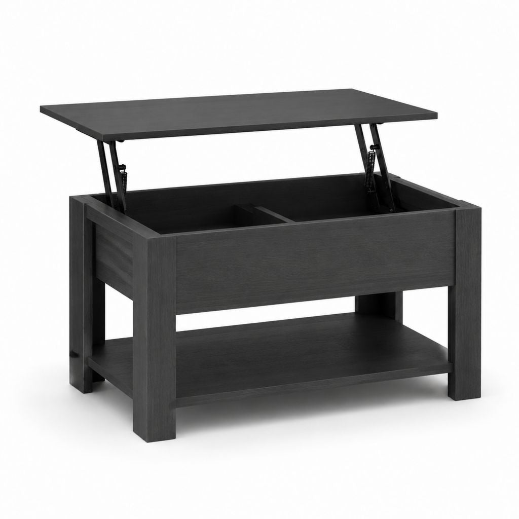 Tavolino da caffè alzabile nero in pannello truciolare 100 x 50 x 45-60 cm