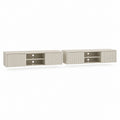 Set di 2 mobili TV sospesi beige in MDF rettangolari 160 x 35 x 40 cm