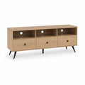Mobile TV rovere in pannello truciolare 160 x 40 x 65 cm con 3 cassetti e passacavi